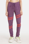 Rosaline Easy Movement Cotton Rich Joggers - Plum Caspia — thumbnail 1
